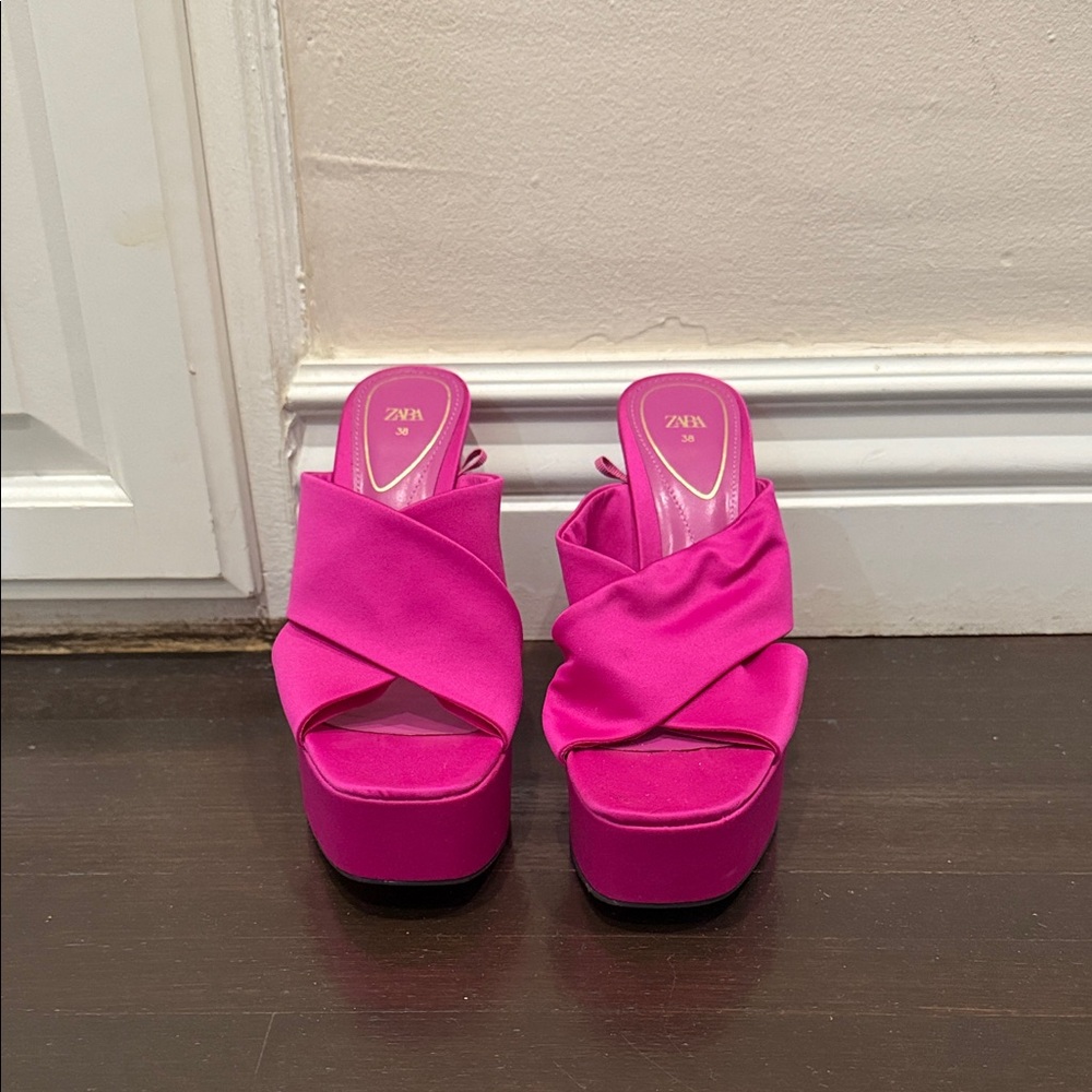 Zara Fuchsia Platform Heels